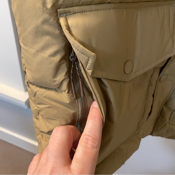 Prana Timber Trail vest in Shire color block brown and tan. Down vest. - Picture 3 of 6